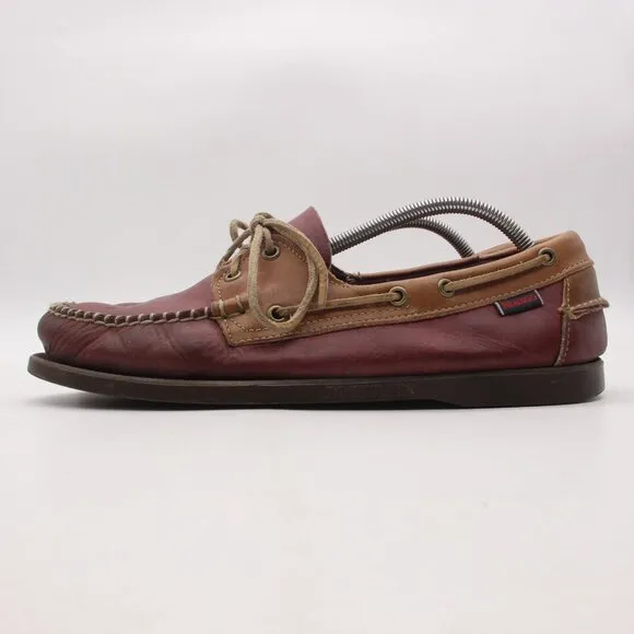 Sebago Docksides Loafer Men’s Size 10 M Slip On Boat Shoes Burgundy Leather