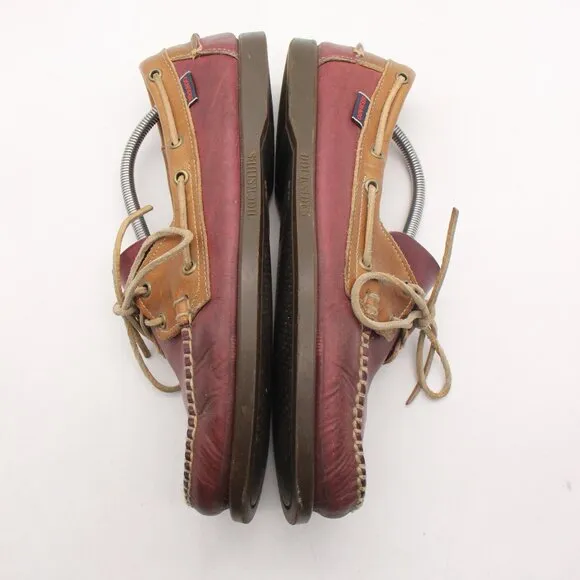 Sebago Docksides Loafer Men’s Size 10 M Slip On Boat Shoes Burgundy Leather