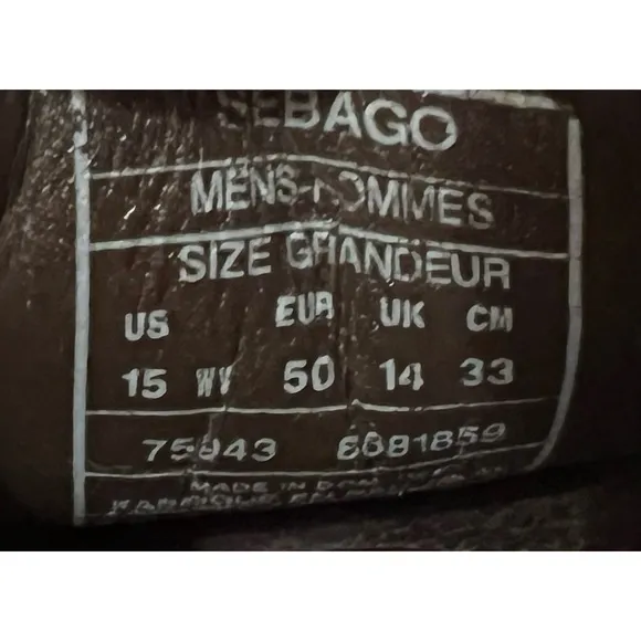 Sebago Docksides‎ Men's Size 15 WV Leather Boat Shoes Clean Minimal Wear