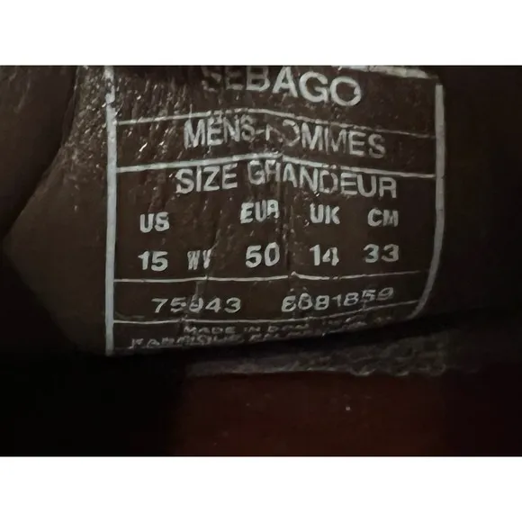 Sebago Docksides‎ Men's Size 15 WV Leather Boat Shoes Clean Minimal Wear