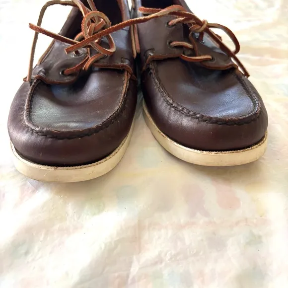 Sebago Portland Waxed Brown Leather Boat Shoes SZ 11.5 M Worn 1X