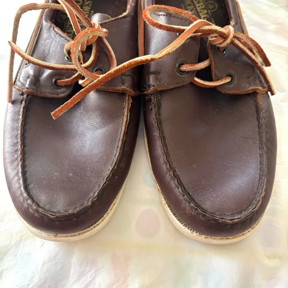 Sebago Portland Waxed Brown Leather Boat Shoes SZ 11.5 M Worn 1X