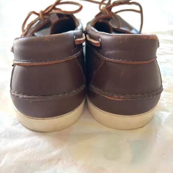 Sebago Portland Waxed Brown Leather Boat Shoes SZ 11.5 M Worn 1X