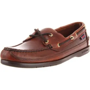 Sebago Schooner Boat Shoe Loafers Leather Brown Waxy Oily Moccasins B75943 10.5M