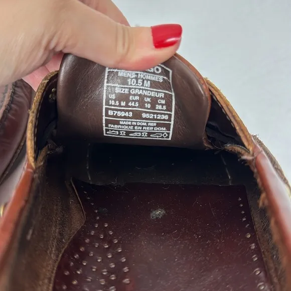 Sebago Schooner Boat Shoe Loafers Leather Brown Waxy Oily Moccasins B75943 10.5M