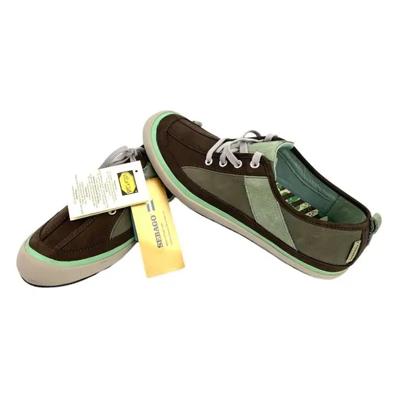 SEBAGO Wander Nubuck Leather &amp; Canvas Marine‎ Boat Shoes