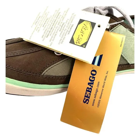 SEBAGO Wander Nubuck Leather &amp; Canvas Marine‎ Boat Shoes