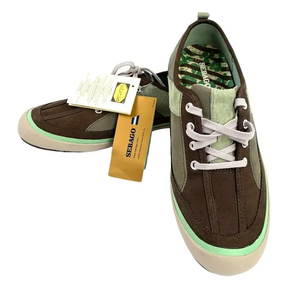 SEBAGO Wander Nubuck Leather &amp; Canvas Marine‎ Boat Shoes