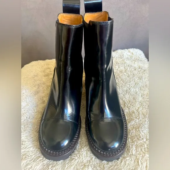 See By Chloe Mallory Lug Leather Chelsea Boots Size 38.5 Runs small US 7.5