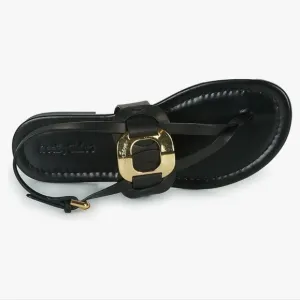 See by Chloe Women's Black Leather Chany Sandals Flats