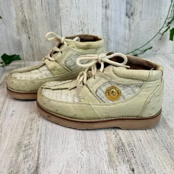 Sefeni Exotic Shoes Made of Tail crocodile &amp; ostrich kids Size 11.5