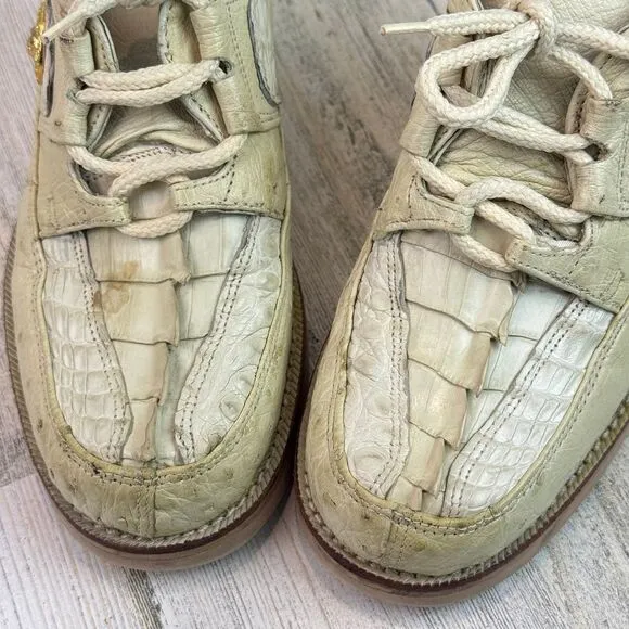 Sefeni Exotic Shoes Made of Tail crocodile &amp; ostrich kids Size 11.5