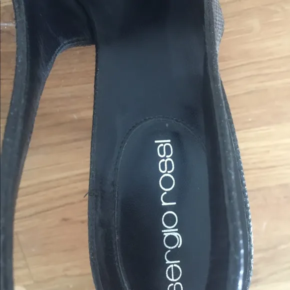 Sergio Rossi Black Leather Slingbacks