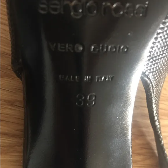 Sergio Rossi Black Leather Slingbacks