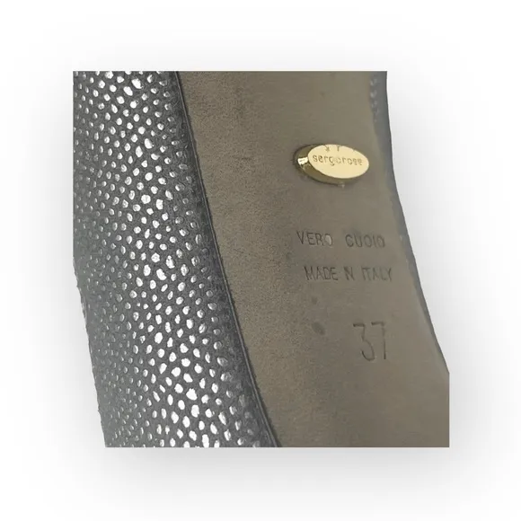 Sergio Rossi ༄ Piper Lamè 100mm Cachet Platform Peep Toe Pump ༄ Zinco Silver༄ 37