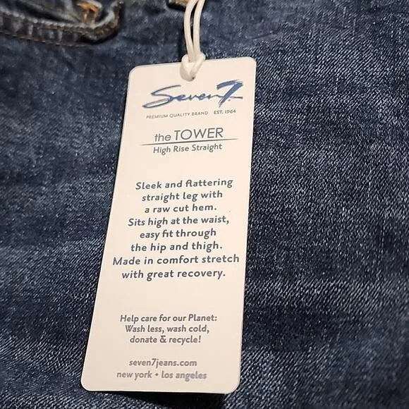 SEVEN7 DARK WASH TOWER STRAIGHT HIGH RISE JEANS PLUS SIZE 20 NEW!