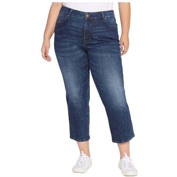 SEVEN7 DARK WASH TOWER STRAIGHT HIGH RISE JEANS PLUS SIZE 20 NEW!