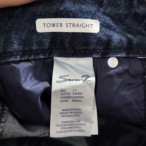 SEVEN7 DARK WASH TOWER STRAIGHT HIGH RISE JEANS PLUS SIZE 20 NEW!