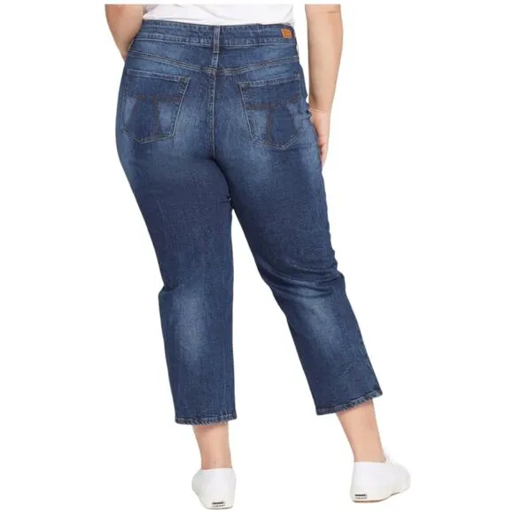 SEVEN7 DARK WASH TOWER STRAIGHT HIGH RISE JEANS PLUS SIZE 20 NEW!