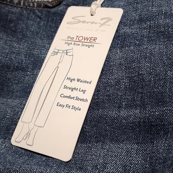 SEVEN7 DARK WASH TOWER STRAIGHT HIGH RISE JEANS PLUS SIZE 20 NEW!