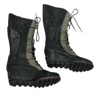 SH1 Sorel Cate The Great Wedge Tall Lace Knee High Waterproof Leather Boots 7.5
