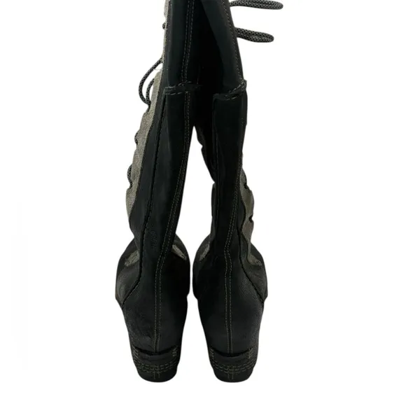 SH1 Sorel Cate The Great Wedge Tall Lace Knee High Waterproof Leather Boots 7.5