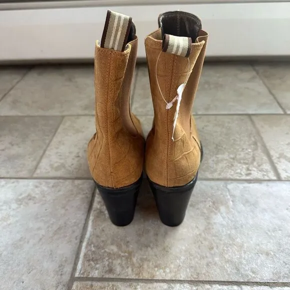 Shabbies Amsterdam 1980 Heeled Chelsea Snakeskin Embossed Boots