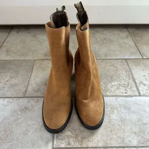 Shabbies Amsterdam 1980 Heeled Chelsea Snakeskin Embossed Boots