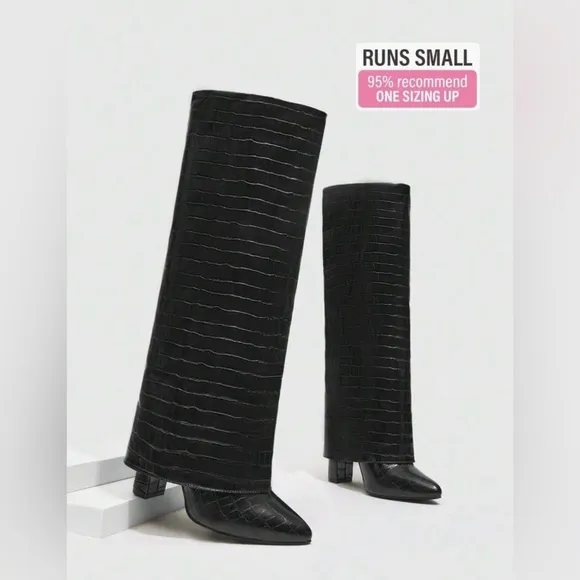 SHEIN Heeled Shark Boots