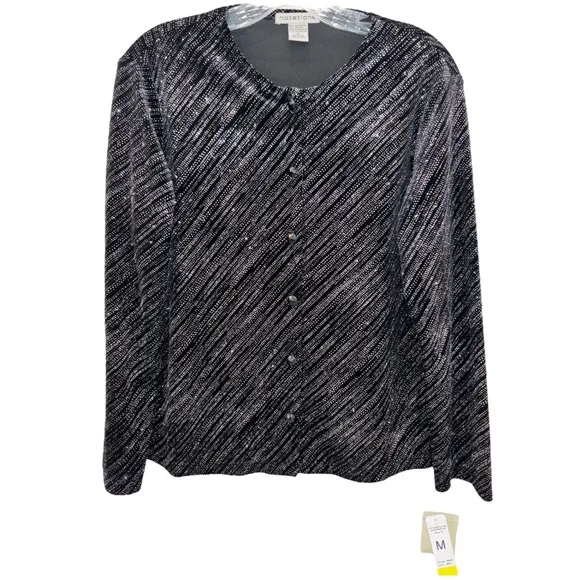 Shimmering Velvet Velour Silver Glitter Button Up Cardigan Sweater Formal Event