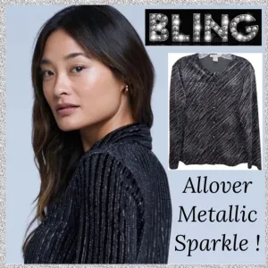 Shimmering Velvet Velour Silver Glitter Button Up Cardigan Sweater Formal Event