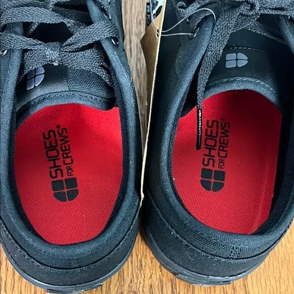 Shoes For Crews Men's Black Canvas NWT Sz 9 or wmn 10.5 for slippery work floors