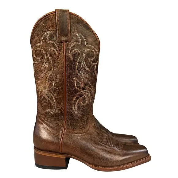 Shyanne Darby Embroidered Western Square Toes Brown Boots Womens‎ Size 7.5M