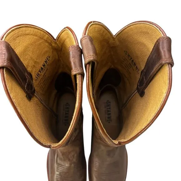 Shyanne Darby Embroidered Western Square Toes Brown Boots Womens‎ Size 7.5M