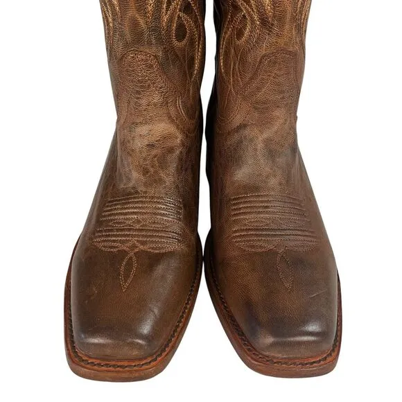 Shyanne Darby Embroidered Western Square Toes Brown Boots Womens‎ Size 7.5M