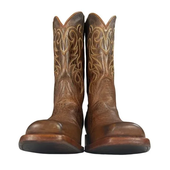 Shyanne Darby Embroidered Western Square Toes Brown Boots Womens‎ Size 7.5M