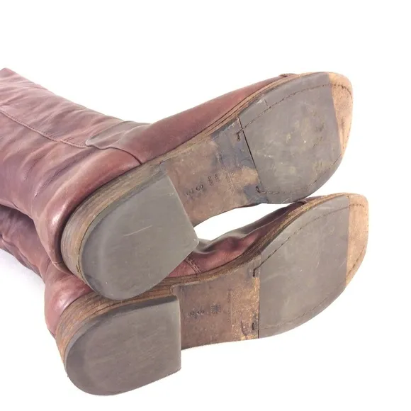 SIGERSON MORRISON brown flat leather boots 8 8.5 knee riding