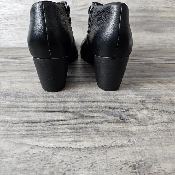 Silent D Bichon Anthropologie Bootie Leather Black Cutout Zip Ankle Boots