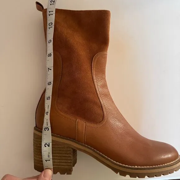 Silent D Brown Brink Heeled Suede Leather Boots Anthropologie Size 41 9.5