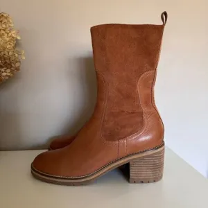 Silent D Brown Brink Heeled Suede Leather Boots Anthropologie Size 41 9.5