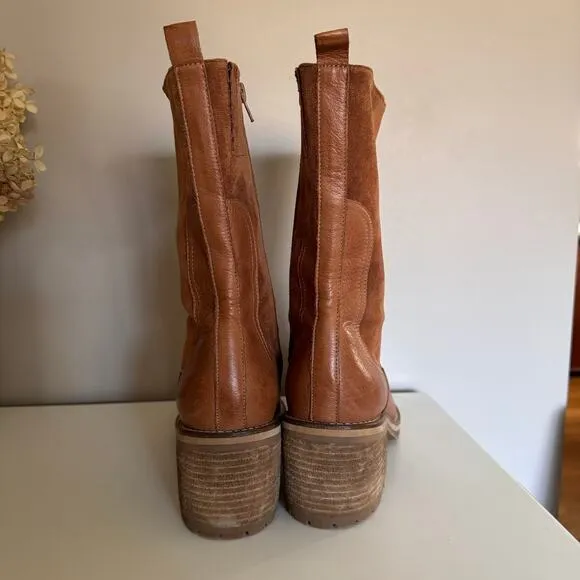 Silent D Brown Brink Heeled Suede Leather Boots Anthropologie Size 41 9.5