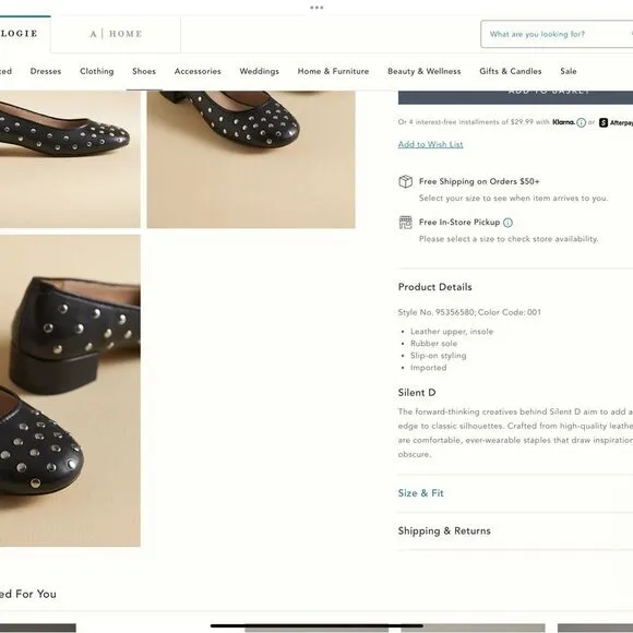 Silent D Studded Black Leather Women's Shoes from Anthropologie NWT Elegant sz 7