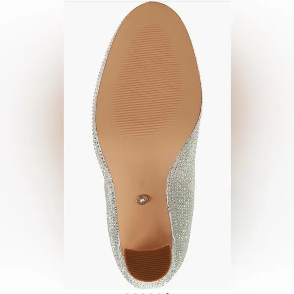 Silver Heeled Boots with Rhinestone Finish