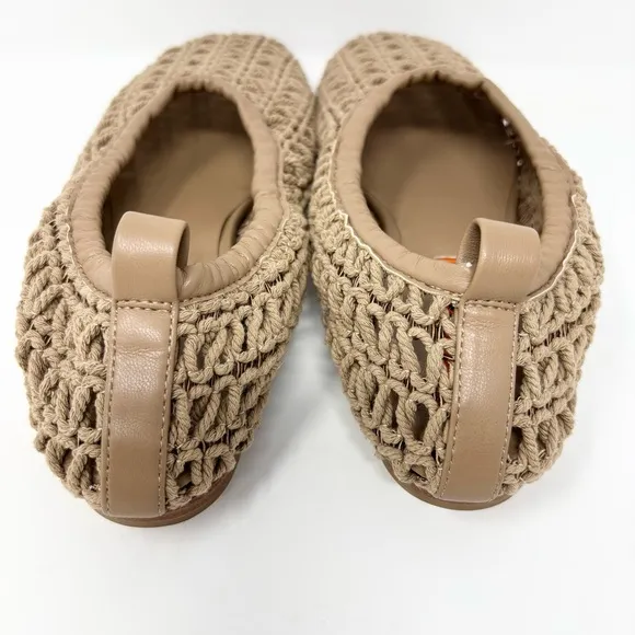 Simon Miller Riad Crochet Mesh Ballet Flats Natural Tan Size 37 Size 7 New
