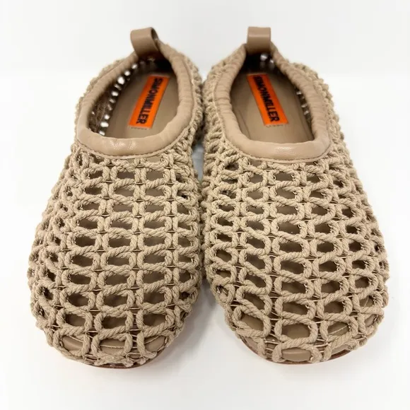 Simon Miller Riad Crochet Mesh Ballet Flats Natural Tan Size 37 Size 7 New
