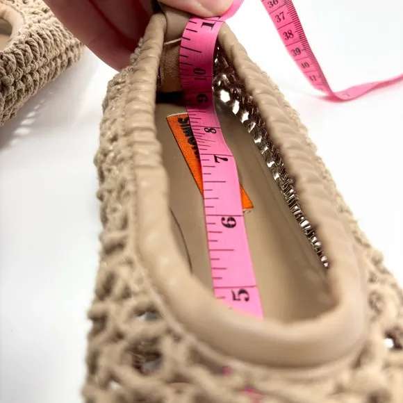 Simon Miller Riad Crochet Mesh Ballet Flats Natural Tan Size 37 Size 7 New