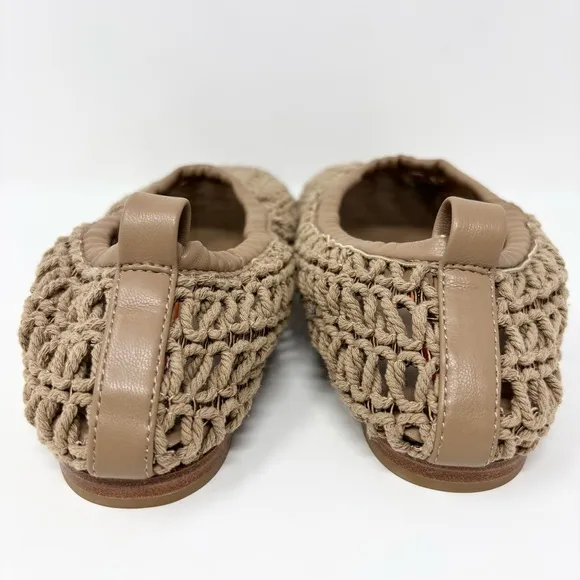 Simon Miller Riad Crochet Mesh Ballet Flats Natural Tan Size 37 Size 7 New