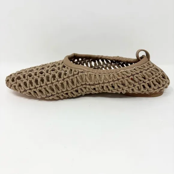 Simon Miller Riad Crochet Mesh Ballet Flats Natural Tan Size 37 Size 7 New