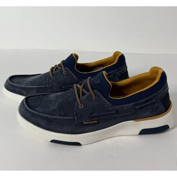 Skechers Mens Bellingers Classic Fit Memory Foam Casual Boat Shoe Size 11.5 Navy