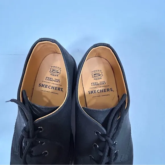 Skechers Men’s Feel the Comfort Black Oxford Leather Lace Up Shoes